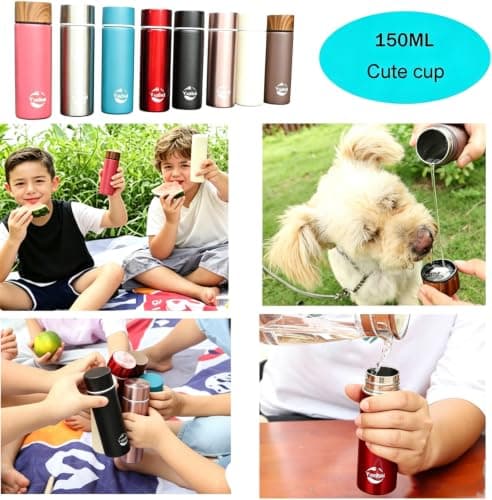 Stainless Steel Water Bottle, Mini Flask 150ML,Coffee Vacuum Small Flasks Small Capacity Portable Travel Drink Water Bottle Insulated Cup (Coffee) — view 6