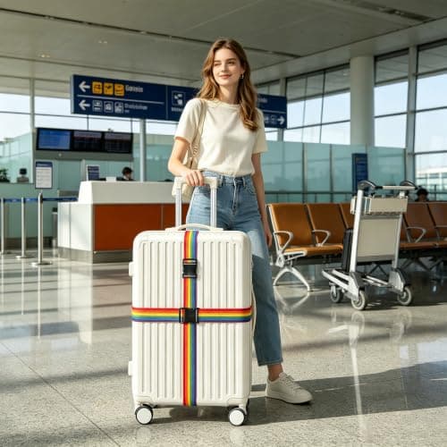 4 Pack Adjustable Luggage Straps, Suitcase Belts with Quick Release Buckles for Travel — view 6