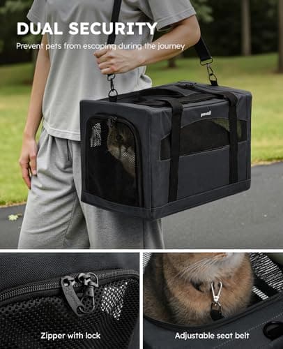 pecute Cat Carrier with Scientific Hidden Partition, Dark Grey — view 4