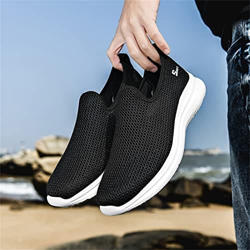 cfpqv Slip On Trainers Men's Trainers Orthopaedic Shoes Lightweight Breathable Sports Shoes Road Running Shoes Comfortable Running Shoes Leisure Shoes Walking Shoes Outdoor Fitness Slip On Shoes, A02 — view 4