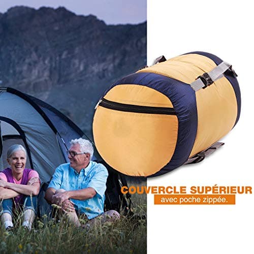REDCAMP Nylon Compression Stuff Sack,Sleeping Bag Compression Sack,Yellow — view 3