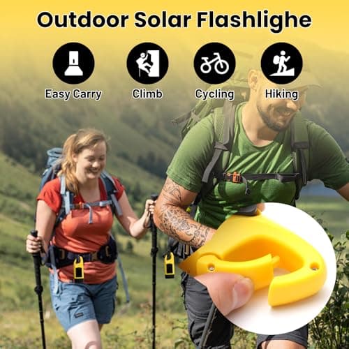 2 PCS Wind Up Solar Torch UK Led Rechargeable Camping Flashlight Hand Crank — view 6
