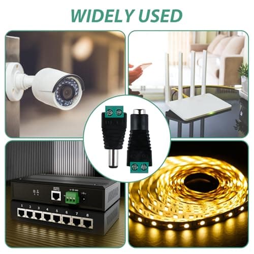 10 Pack 5.5 mm X 2.1mm Connector 12V DC Power Male Female Barrel Jack — view 4