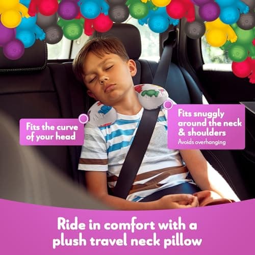 BUBBLEBABY Child Neck Cushion Travel Pillow - Kids Car Seat Neck Support Pillow, Soft Breathable Fabric, Portable Travel Accessories for Toddlers — view 2