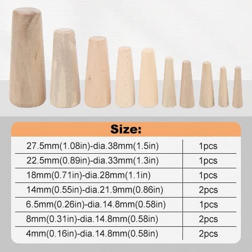 Tissting Set of 10 Marine Tapered Conical Thru-Hull Emergency Soft Wood Plugs Kit,Drain Stopper,Suitable for Boat Yacht — view 4