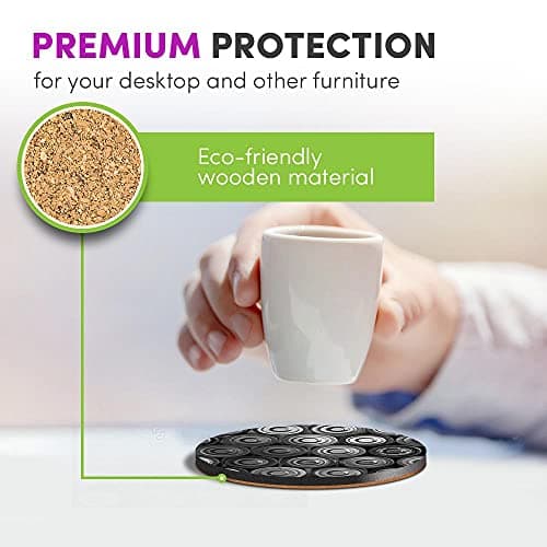 4 x Eco Boxed Cork Coasters - BW - Retro Batteries Power Bank Drink Cup Mug Glass Table Mat #38896 — view 4