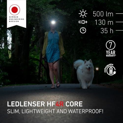 Ledlenser HF4R Core Rechargeable Head Torch, 500lm, 72g Lightweight, IP68 — view 2