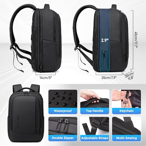 FENRUIEN Business Backpack 15.6 Inch Laptop Bag for Men Expandable 19L-27L — view 3