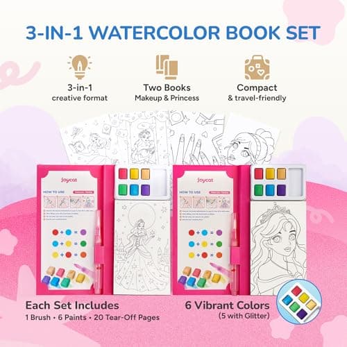 JoyCat 2 Pack Pocket Paint with Water Coloring Books for Kids — view 2