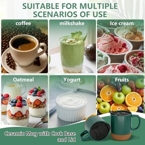 Eidoct Travel Ceramic Cup with Handle, Ceramic Coffee Mug 400ML — view 4