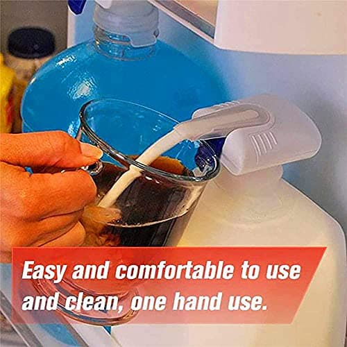 XYDESIGN Automatic Drink Dispenser, Spill Proof Portable Automatic Drink Straw, Electric Water Drink Pump Beverage Dispenser for Milk Juice Beer Beverage Bottle Without Battery (White) — view 5