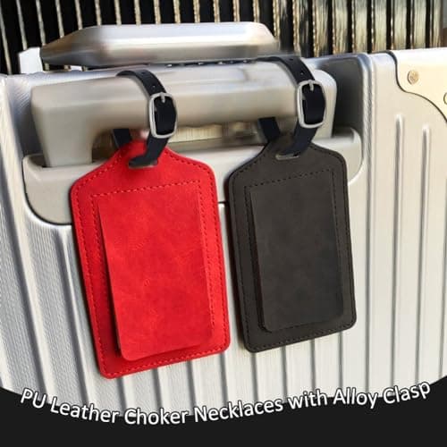 NBEADS 4 Pcs Leather Luggage Straps, 19.2×1.2cm Black Kilt Extender Buckle Straps Mini Suitcase Belts for ID Name Card Pass Hanging Accessories Tight Fitting Kilts — view 5