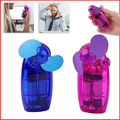 DIVCHI Pack of 2 Mini Portable Pocket Hand Held Fan Cool Air Travel Fan For Men Women, Kids Batteries Included — view 2