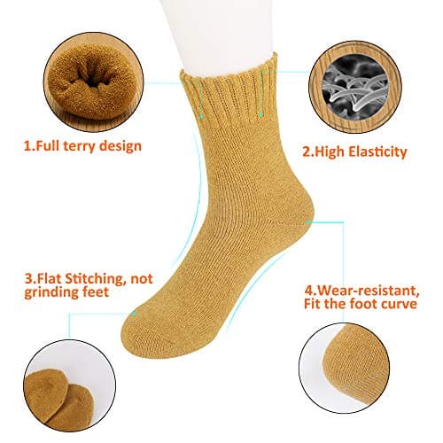 MOSOTECH Thermal Socks for Women, 5 Pairs Thick Warm Ladies Winter Socks — view 6