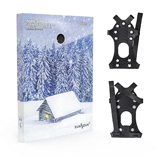 ZUXNZUX Crampons, Ice Cleats for Shoes and Boots, Silicone Stainless Steel Grippers Shoe Spikes Grips Traction for Ice Snow, Winter Hiking Climbing Ice Fishing — view 6