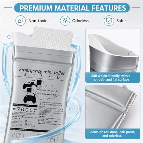 24pcs 700cc Urine Bag on the Go Emergency Urinal Toilet with — view 3