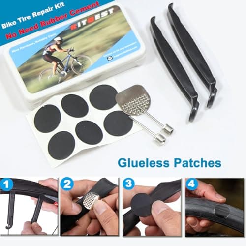 KITBEST Bike Tool Puncture Repair Kit, Portable Bicycle Multi Tools & Pump — view 5