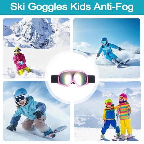 Snowboard Goggles For Kids, Kids Ski Goggles 3-10 Anti Fog, 100% UV Protection, Wind Resistance, Anti-Glare Lenses, Snow Glasses Helmet Compatible, For Skiing Snowboarding Other Winter Sports — view 6