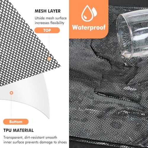 jwtyu 1 Piece Shoe Bags for Travel Black Shoe Bag Waterproof TPU Mesh Shoe Travel Bag with Zipper for Travelling or Home Storage — view 4