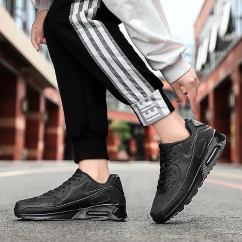 Padgene Men Women Running Shoes Sports Trainers Breathable Lightweight Sneakers Air Cushion Low Top Footwear Waking Fitness Lace up Shoes for Walking Gym Jogging Fitness Athletic Casual — view 2