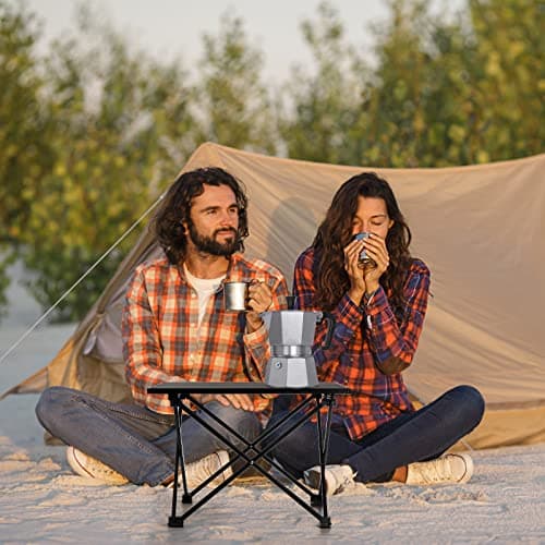 SOUJOY Camping Side Table, Portable Folding Beach Table, Small Aluminum Picnic Backpacking Table for Outdoor Cooking, BBQ, Hiking, Boat, Travel, 15.5" L x 13.4" W x 12.6" H — view 2
