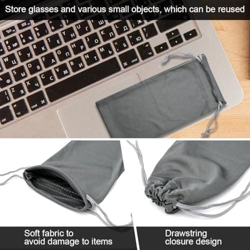 LICQIC Microfibre Sunglasses Soft Pouch, 1 Pcs Grey — view 5