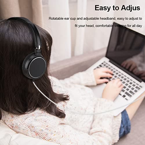 Haosie Wired Headphones Over Ear, Overhead Headphones Wired, Foldable — view 6