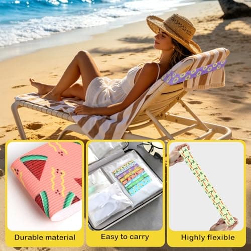 8 Pack Towel Bands for Sun Loungers & Beach Chairs - Windproof & Non-Slip — view 3