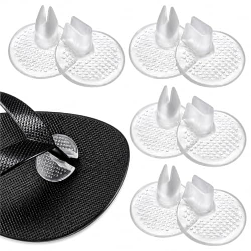 4 Pairs Silicone Toe Protectors for Flip Flops, Soft Flip Flop Gel Cushion Pads, Soft Gel Cushions Pad with Toe Guards, Anti-Slip Thong Sandal Accessories, Silicone Toes Protectors for Men and Women