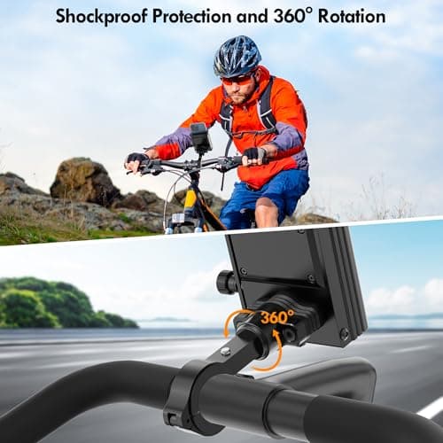 Idoove for Airtag Holder for Bike Phone Mount, Bicycle Phone Mount Compatible with Airtags, Anti-Theft Air Tag GPS Tracker Motorcycle Handlebar Cell Phone Clamp, Scooter Phone Clip (Full Metal, Black) — view 4