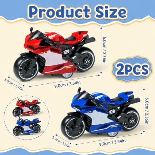 2 PCS Motorbike Toy, Pull‑Back Toy Motorbike for Collectible Entertainment — view 2