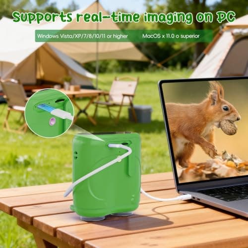 1000X Handheld Microscope for Kids, Temodu 4K 2.0" Screen Educational Science Kit Digital Microscope, Rechargeable Mini Pocket Binoculars, Birthday, Ages 3+ (Green) — view 5