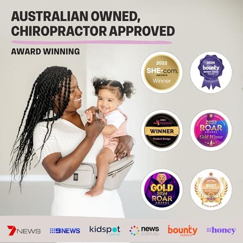 HACKERLILY HipSurfer Hip Seat Baby Carrier & Bum Bag For 0-3 Years Babies - Multi-Award Winning, Ergonomic Baby Hip Carrier For Newborns & Toddlers, Vegan Leather, Inbuilt Storage (TAUPE) — view 2