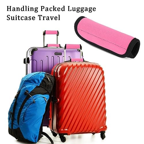2 Pack Luggage Handle Wrap, Bright Color Luggage Handle Wraps Comfortable Neoprene Suitcase Identifiers Tags Luggage Makers Covers Strap Travel Accessories for Easy Identifying — view 2