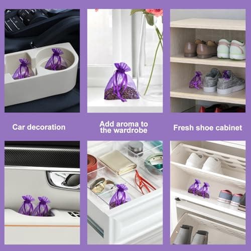 YTIan 20 Pack Lavender Sachets for Wardrobes, Drawers & Cars – Natural Dried Lavender Bags for Moth Repellent & Long-Lasting Freshness — view 6