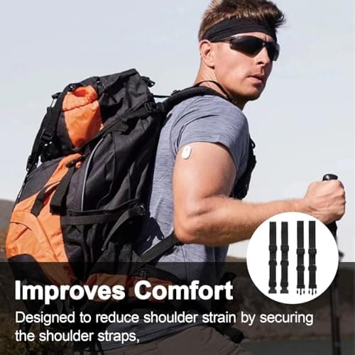 2 Pairs Adjustable Backpack Chest Straps with Quick-Release Buckles — view 5