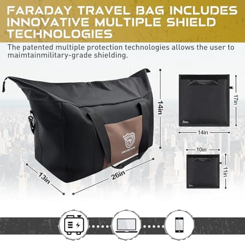 Faraday Duffel Bag Military-Grade RF Shielding for Large Electronics & Mobile Devices Travel Protection Signal Isolation Data Privacy — view 4