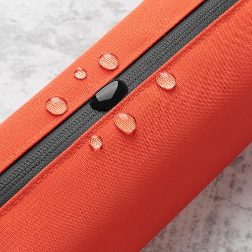 Comfyable Small Toiletry Bag for Men, Slim Mini Toothbrush Bag, Dopp Kit, Electronics, Tech, Gym, Water-Resistant Essentials Organizer, Cosmic Orange — view 4
