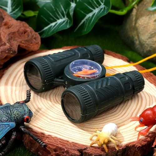 TOYANDONA 10pcs Kids Toy Binoculars with Compass & Lanyard, Mini Children Adventure Binocular Toy Set, Outdoor Exploration Game Party Bag Fillers for Boys Girls — view 4