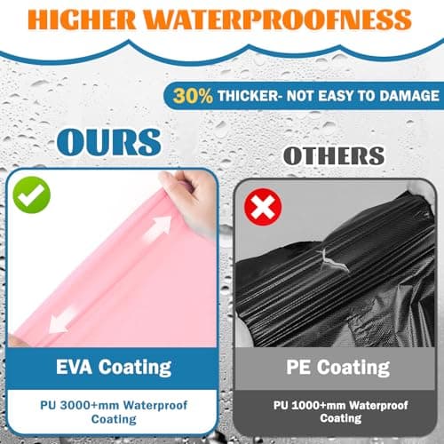 WOHSEROM 2 Pack Rain Ponchos for Kids Reusable,Thickened EVA Travel Raincoat Jacket with Hoods and Sleeves,Lightweight Light Pink Capes Ponchos for Boys and Girls Outdoor Camping Travel — view 4