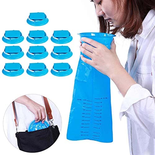 Travel Emesis Bags 10ml 10 Pack Portable Disposable Barf Bags for Travel Car Flight Flight Vomit Nausea Bags Suitable for Kids Adults (Blue, One Size) — view 3