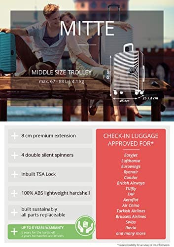 HAUPTSTADTKOFFER - MITTE - Medium Sized Hard Shell Suitcase, Expandable Check-in Luggage, TSA, 4 Double Spinner, 69 cm, 93 L, Coral — view 2
