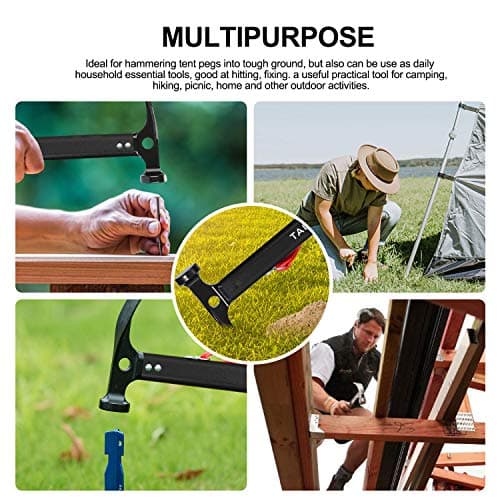 TAGVO Camping Hammer with Tent Pegs & Multifuctional Tent Stakes Removers, Multifunction Outdoor Camping Mallet Aluminum Tent Hammer with Storage Bag — view 5