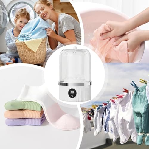 Mini Underwear Washing Machine – Wireless Portable Socks Washing Machine with Rechargeable Battery, Compact and Automatic Lingerie Cleaner for Bras, Underwear, Travel, Dorm and RV — view 3