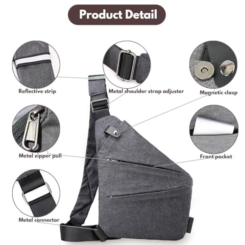 ocalil Anti Theft Travel Bag,Anti Theft Crossbody Bag, Sling Bag Travel Crossbody Bag for Women Men, Purple, S — view 2