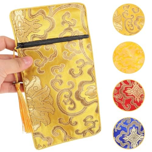4pcs Brocade Dragon Pattern Scripture Cloth Pouches — view 3