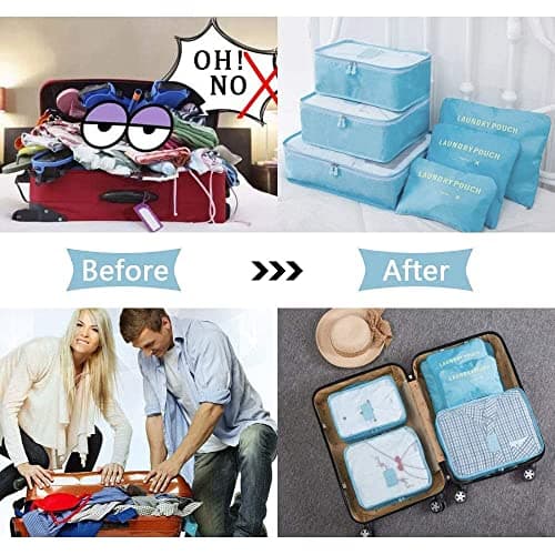 Vicloon Multifunction Packing Cubes - 8 PCS Organizer Packing Bags for Suitcase, Travel Essentials with Shoe Bag, Storage Accessories — view 5