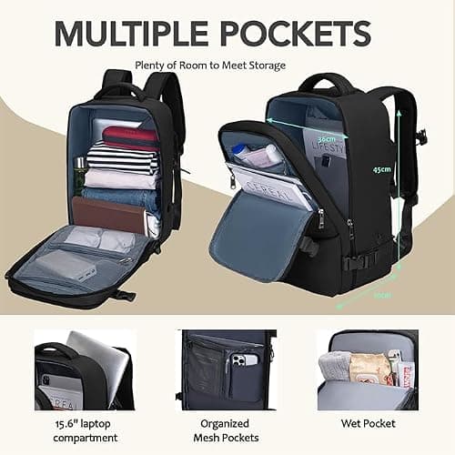 Xkdoai for Easyjet Cabin Bag 45x36x20, Travel Backpack Underseat Carry On — view 6