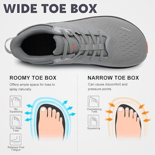 JOINFREE Men’s Slip-On Walking Shoes Wide Fit Lightweight Cushioned Non Slip Shoes Breathable Mesh Comfortable Athletic Trainers for Gym, Running & Everyday Use Dark Grey Size 10 — view 3