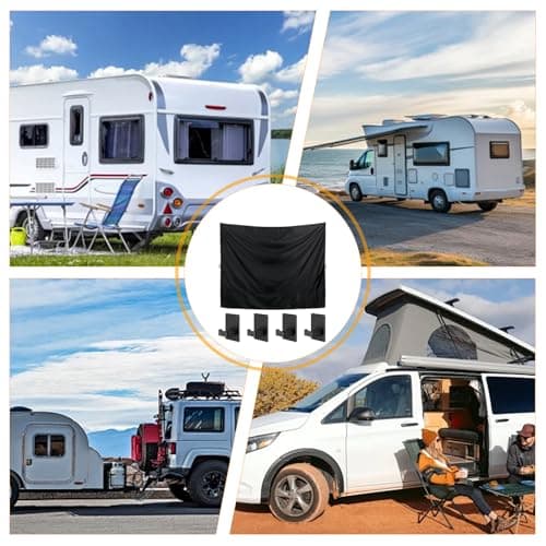 Walopola Car Camping Shower Drape | Truck Privacy Drapes with 4 Magnetic Hooks,Automotive Accessories Waterproof Cover for Outside Van RV Beach Travel Family Trip SUV — view 5